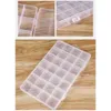 Schmuckbeutel Transparente Kunststoffbox Fach Aufbewahrungsbehälter für Perlenringe Display 28 Slot