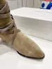 Stivali Isabel da donna firmati Martens Tacchi grossi in pelle scamosciata con cinturino in pelle scamosciata di lusso Stivali desertici con tacco basso di moda per donna