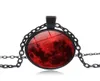 Ny Blood Red Moon Pendant Necklace Nebula Astrology Gothic Galaxy Outer Space Mens Womens Glass Cabochon Jewelry Gifts Y03016801008