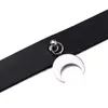 Choker czarny skórzany księżyc Naszyjnik Goth Clar Crescent Gothic Jewelry Costume for Women Akcesoria