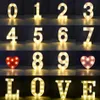 Decorazione del partito 26 lettere inglesi LED Night Light Digital Marquee Sign 3D Wall Hang Indoor Decor Matrimonio Compleanno San Valentino Supp3017