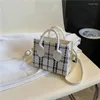 Evening Bags Women Mini Handbag Ladies Pouch Fashion Check Pattern Shoulder Bag Crossbody Messanger Lightweight Simple Elegant Tote