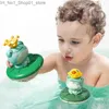 Bath Toys New Baby Bath Toys Electric Spray Water Floating Rotation Frog Sprinkler Dusch Game For Children Kid Gifts Swimming Badrum Q231211