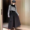 Abiti casual Stile Hepburn Temperamento francese Gilet di alta qualità Abito da donna girocollo in stile coreano a maniche lunghe a righe