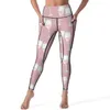 Calças ativas copos de vinho yoga amor treino leggings push up esporte de secagem rápida doce gráfico legging presente de aniversário