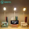 Rechargeable Led Table Lamp With Fan Touch Dimmable Desk Lamp Eye protection Reading Light For Kid With Phone Hoder Pen Holder H223070