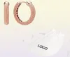 Creolen aus 100 925er Sterlingsilber mit Rosévergoldung, mattes Finish, modischer europäischer Ohrring, Hochzeits-Egagement-Schmuckzubehör. 598155075