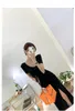 Casual Dresses Women Korean Fashion Temperament Sexy Robe Slim Midje Folds Split Tunic Fishoil Dress 2023 Vestidos