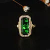 Küme halkaları vintage takılar 5.25ct turkuaz 14k sarı altın renk zümrüt kesim mor doğa taşları kadın alyans bizuterias