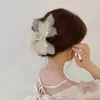Hair Clips Style Inlaid Rhinestone Lace Oversized Bow Flower Strong Hark Clip Women Temperament Claw Hairband.
