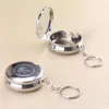 Mini cendrier rond en métal gaufré, Portable, élégant, Simple, accessoires pour fumer, multi-motifs avec porte-clés