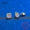 Brincos CZ 925 prata esterlina banhado a platina redondo zircônia cúbica hipoalergênica 4 mm 5 mm 6 mm 7 mm BSE166