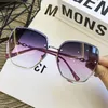 Sonnenbrille hohe Qulity Damen Randless Square 2022 Sonnenbrillen Vintage Shades Weibliche Damen rosa Augenwinkel205H