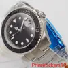 Armbanduhren 40mm Schwarz Sterile Zifferblatt Männer Armbanduhr Automatische Datum Japan NH35A PT5000 Edelstahl Saphirglas Keramik Lünette Lume