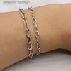 Charm Bracelets 3.7-4.7mm Long Cross Square Rolo Cable Stainless Steel Link Chain Steel Color Vintage Bracelet For Women Unisex Wrist JewelryL231214