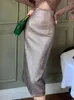 スカートフレンチスタイルプロム女性ワイルドエレガントPUレザーブライトシャイニーラップヒップミディスカートパーティービジネスプロフェッショナル服