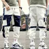 Męskie spodnie Joggers Spodnie dla mężczyzn zwykłe Hip Hop Hit Hit Color Pocket Spodni Spity Streetwear WISTBONS PCTSL231222