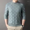 Męskie swetry 2023 PI Shuai Yang Qi Sweter Square Checkerboard Jacquard dolna koszula prosta moda swoboda