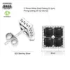 Krkc Wholesale Fashion Jewelry 14k Gold 5a Black Cz Onyx Men Earring Sterling Silver 925 Stud Earrings for Men Women