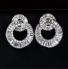 Original 925 Sterling Silver Diamond Dangle Earring smycken Big Eight Cross Party Wedding Drop Earrings For Women Bridal Gift6663258