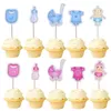 20 pz Baby Shower Cup Cake Toppers Boy Girl Party Decorazione carina Baby Shower Festa di compleanno DIY Cake Topper Supplies1268w