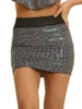 Skirts Stretchy Shiny Metallic Mini Skirt Women Nightout Wear Sexy Liquid Wet Look Bodycon Party Tight Hip Pencil