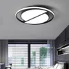 Lámpara de techo Led regulable, luz de techo negra moderna, accesorios de iluminación redondos para sala de estar y cocina, iluminación interior, techo 252G