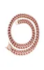 Men Raper Rock Punk 125 mm Real Rose Gold Iced Out Pink Cuban Link Sain Fashion Baguette Naszyjnik 2303521