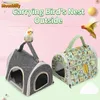 Bird Cages Pet Parrot Portable Bag Lätt ryggsäck Rattan Plush Folding Cage Outdoor Transporttillbehör för 231211