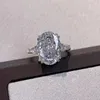 Овальный 8 -е лаборатории бриллиантовые кольцо 925 стерлинговые серебряные ювелирные украшения обручальные кольца обручальные кольца для женских мужчин.