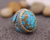 Cluster Rings Vintage Boho Geometric S for Women Tibetan Ethnic Flower Finger Ring Fashion Female Party Jewelry Accessories