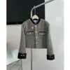 Damesjassen Koreaanse Plaid Wollen Jas Vrouwelijke Hoge Gevoel Korte Lente Jas Kleine Korte Kleding Vrouwen S-2XL 231211