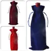 Emballage cadeau 100pcs / lot velours bouteille de vin couvre sacs cordon flanelle champagne fête de mariage emballage pochette2204