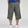 Męskie szorty militaire Stijl 2023 Zomer Heren Baggy Broek Cargo Katoenen Kuit Lengte 3/4 Casual Losse Man Grote Maat XL-6X