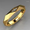 Clusterringen Gouden Zirkoon Voor Vrouwen Mannen Koppels Luxe Sieraden Accessoires Mode Elegante Vintage Esthetiek Bruiloft Verlovingsgeschenken