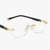 Neue Lesebrille, Presbyopie-Brille, klare Glaslinse, Unisex, randlos, Anti-Blaulicht-Brille, Brillengestell, Stärke 1 292S