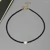 Choker Fashion Necklace For Girl Women White Color Nature Shell Love Heart Short Gift Friend Spring