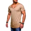 Men's Suits B85564 Tops Tees Arrived Deep V Neck Short Sleeve Men T Shirt Slim Fit T-shirt Skinny Casual Summer Tshirt Camisetas