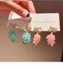 Boucles d'oreilles EVACANDIS pour femmes, rose, vert, fait à la main, nœud perlé, goutte scintillante avec Zircon et perles de cristal, cadeaux de mariage