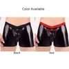 Mutande Intimo da uomo Boxer Pantaloncini Collant in pelle verniciata Discoteca Costumi di scena Abbigliamento Uomo Boxer Sissy sexy