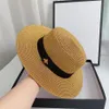 Braun Frau Stroh Hüte Sommer Vintage Outdoor Sonnenschutz Kappe Einfarbig Atmungsaktive Kappen Verband Breite Krempe Hats249S