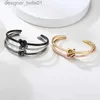 Charm Armbanden Tren Ronde Ronde Open Knoop Manchet Bangle Armbanden Voor Vrouwen Elegante GoldColor Sieraden Noeud Armband PulseirasL231214