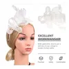 Bandanas coquetel chapéu fascinator grampo de cabelo acessório gravata com arco linho hairband chá artificial feminino para