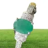 Küme Yüzük Madencilik Alanı Doğal Emerald Ring 925 STERLING Silver Women039s Highend Renkli Mücevher1946443