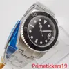 Наручные часы 40 мм, черный стерильный циферблат, мужские наручные часы с автоматической датой, Япония NH35A PT5000, нержавеющая сталь, сапфировое стекло, керамический безель, люм