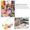 BERETS 5セットミニおもちゃの子供diyウォレット製造材料収納バッグ子供チェンジ財布コインホルダー
