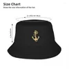 Berets Golden Anchor Adulto Pescador Chapéu Bob Bucket Chapéus Homens Mulheres Caps Pescador Menina Menino