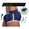 Hot Sale Classic Sexy Mesh Men Underpants Sponge Push Cup Pads Boxer Briefs Solid Color Plus Ice Silk Male Underwear