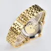 NOUVEAU Diamant Femmes Montre Cadran Bleu Glace Mouvement Automatique Verre Saphir Cadeau Dame Montres Deux Tons Or 36mm