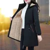 Mulheres Trench Coats Mulheres Long Parka Inverno Grande Tamanho Jaquetas Mulheres Com Capuz Grosso Algodão Casaco Quente Solto Bolsos Casuais